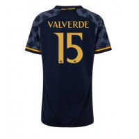 Camiseta Real Madrid Federico Valverde #15 Segunda Equipación Replica 2023-24 para mujer mangas cortas